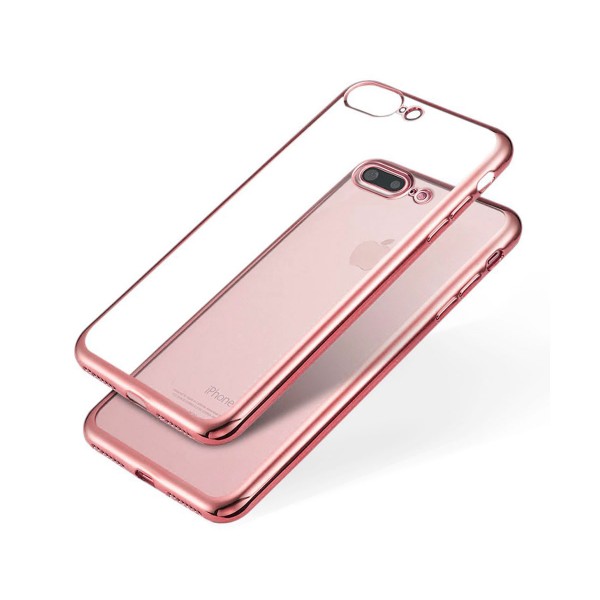 Jc carcasa transparente con borde rosa apple iphone 7/8