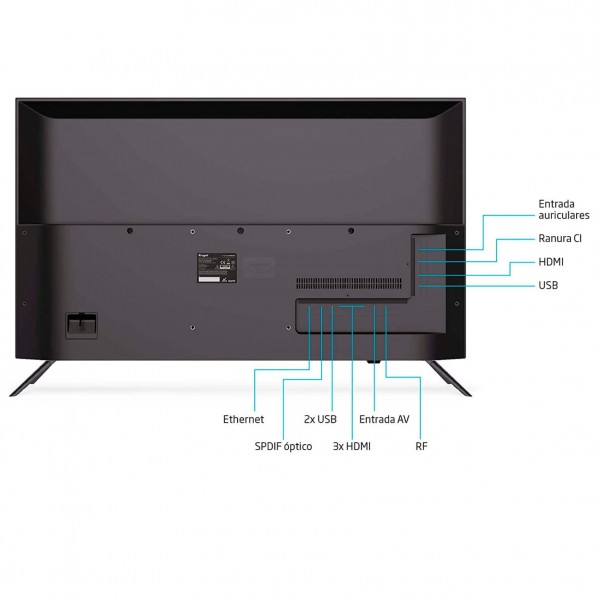 Engel 43le4390atv televisor 43'' led 4k hdr hdmi rca usb ethernet óptico av ci+ auriculares con google assistant